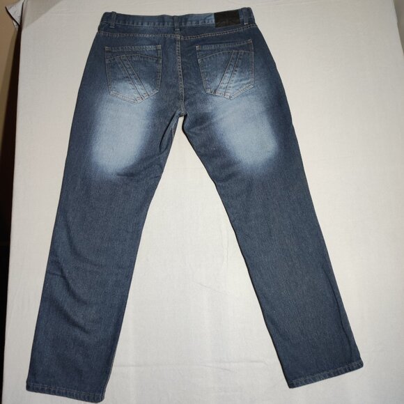 For Him London jeans men's sz 38 stone washed ink blue colour Slim Straight Fit - Picture 3 of 12